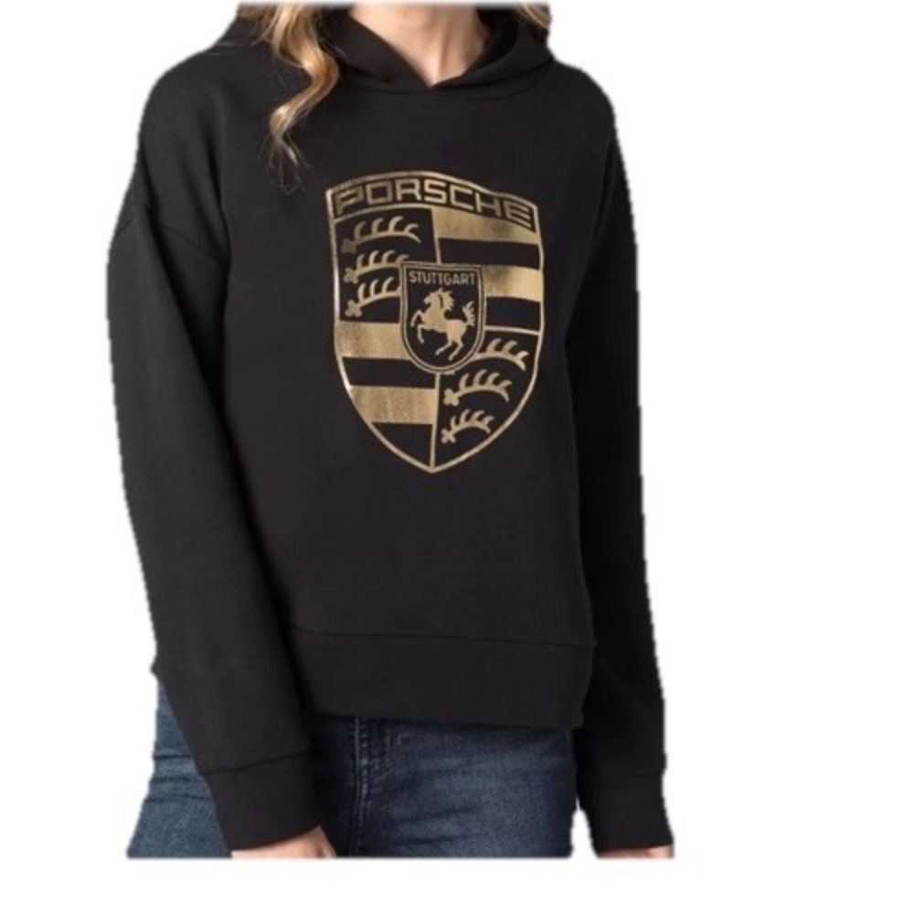 Women's  Porsche Black & Gold‎ Hoodie Size Medium By Porsche